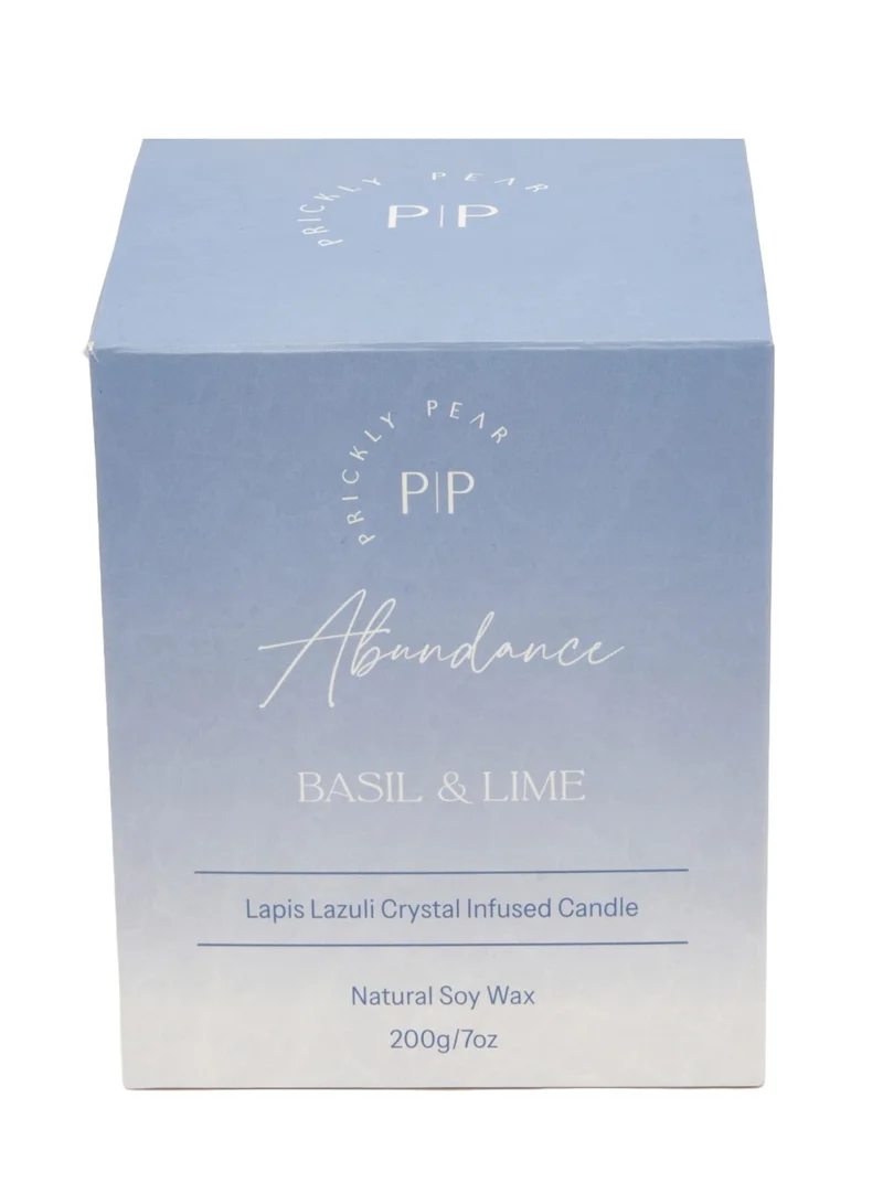 Prickly Pear Lapis Lazuli Crystal 'Abundance' Candle, 200g