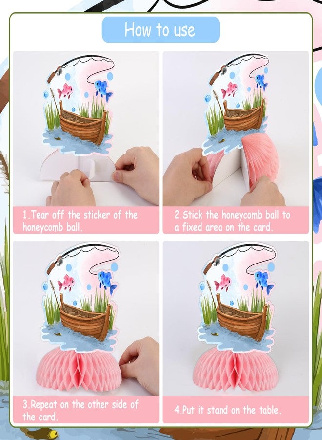 Fangleland 8Pcs Gender Reveal Honeycomb Centerpieces, Fish He or Fish She Gender Reveal Decorations Baby Shower 3D Table Decorations Blue Pink Boy or Girl Gender Reveal Party Decor - Image 5
