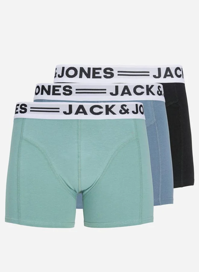 JACK & JONES Pack of 3 - Printed Waistband Trunks