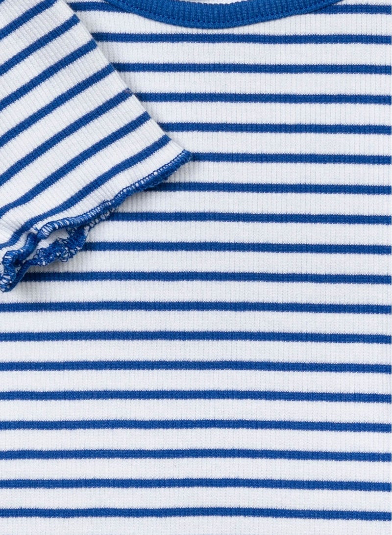 مينوتي تيشيرت بناتي مضلع بأكمام قصيرة - Image 3