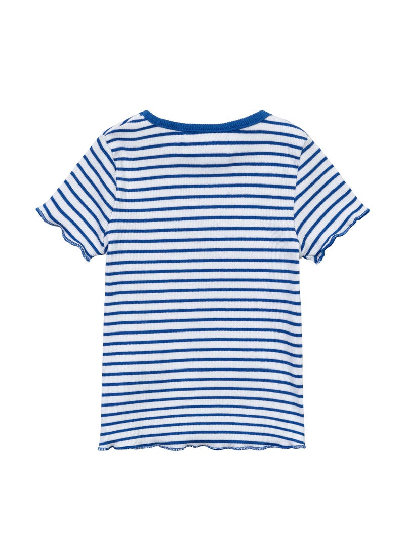 مينوتي تيشيرت بناتي مضلع بأكمام قصيرة - Image 2