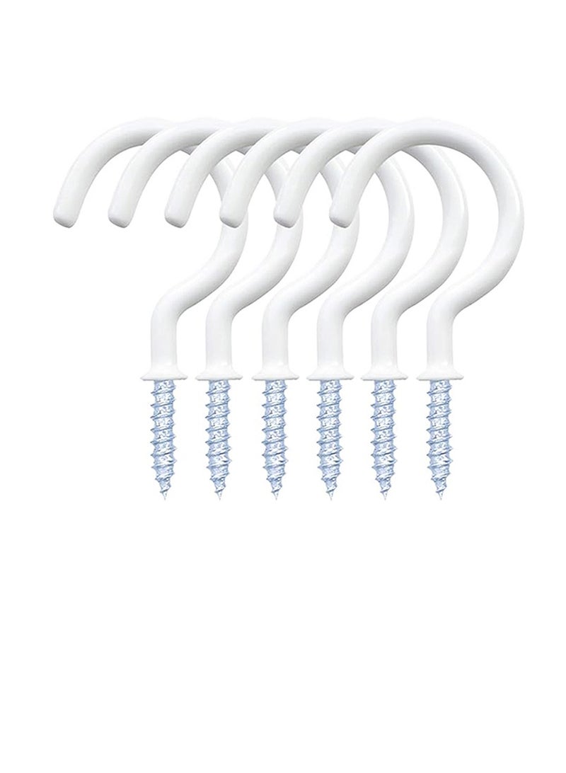 Yakumuz 12 Pack Vinyl Coated Ceiling Hooks, Yakumuz Screw-in Mug Hooks,Multi-Function Wall Hooks Kitchen Hooks Cup Hooks for Indoors Outdoors (White, 2 Inch)  - Image 1