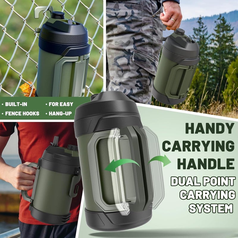 Hydraful Gallon Water Bottle, 128 oz Large Insulated Stainless Steel Sports Water Jug, Large Triple Wall Vacuum Insulation Water Bottle-Keeps Cold up to 48 Hrs-Sweat Proof, for Gym, Hiking & Camping - Image 4