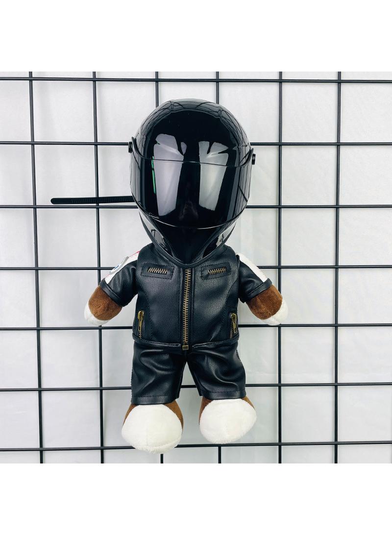 Mini Style Full Face Plush Toy Helmet Motorcycle Lover’s Small Racing Crash Helmet Souvenir Ornament Desk Decorator Motorsport Fans Gift 30cm - Image 1