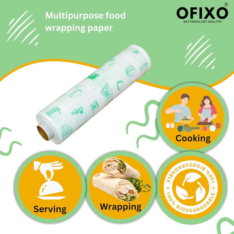 OFIXO 50 Meters (500 Gram) Food Wrapping Roll - Premium Non-Stick Butter Wrapping. Food Wrapping, Re-heatable, Oven Safe Parchment - Image 5