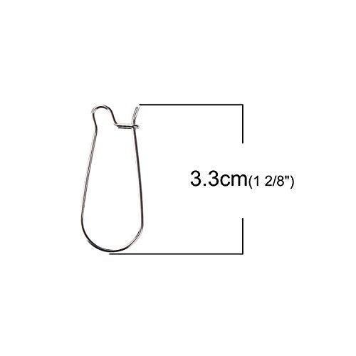 JGFinds Stainless Steel Ear Wire Hooks, 48 Pack Earring Findings, Secure Lock Kidney Wires - Teardrop Dangle 1 1/4 Inch - Image 4