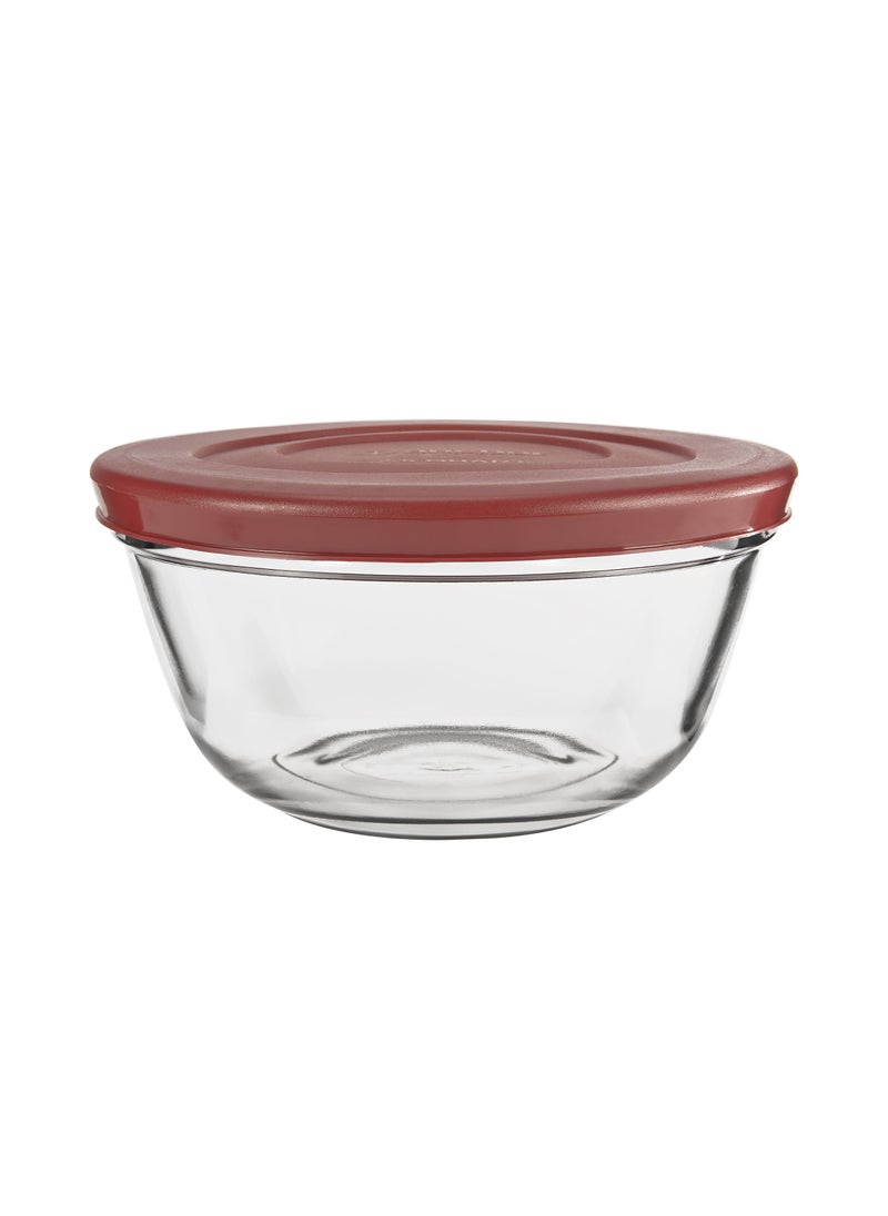 Anchor Hocking Anchor Hocking Glass Mixing Bowls with Lids Cherry 25 Quart Set of 2 