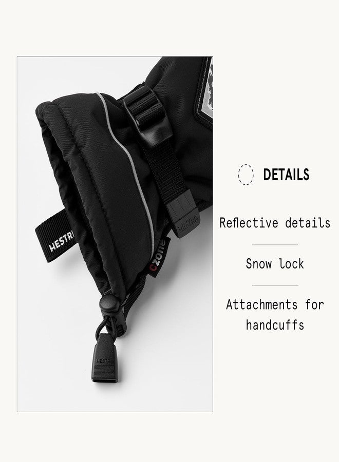 Hestra Skare CZone Junior Mitt (Youth 4-13yrs) I Waterproof Mitten for Skiing & Playing in The Snow - Black - 4 - Image 3