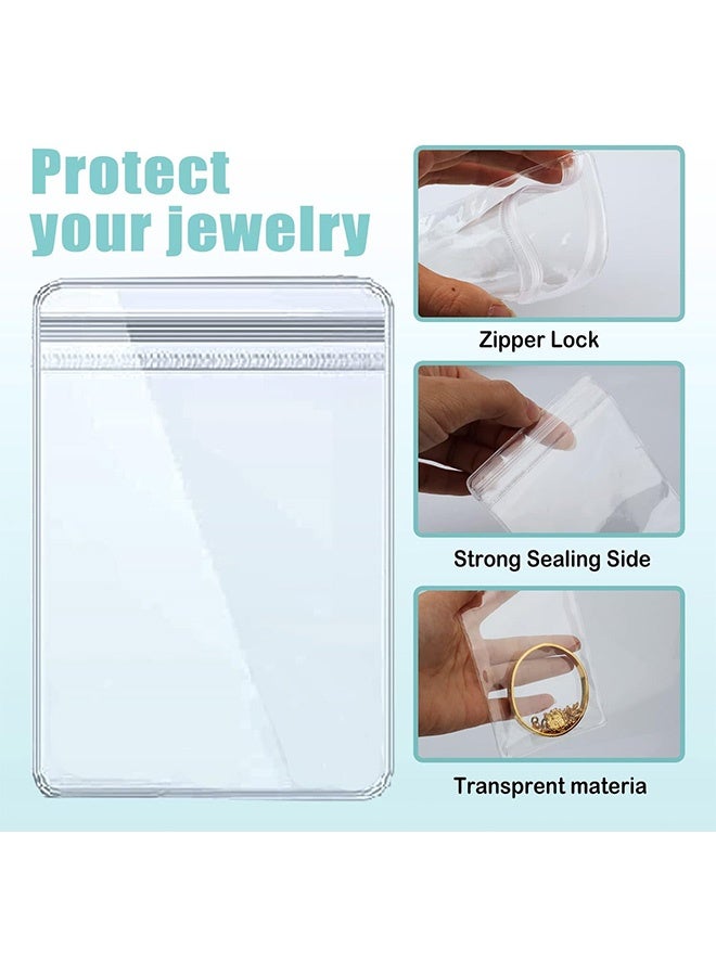 MXN 60 Pcs Thick Clear PVC Jewelry Bags with Zipper - 3 Size Mini Self Sealing Zip Bags Jewelry Rings Earrings Packing Storage Pouch - Image 3