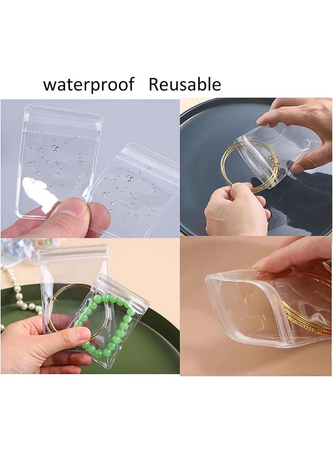 MXN 60 Pcs Thick Clear PVC Jewelry Bags with Zipper - 3 Size Mini Self Sealing Zip Bags Jewelry Rings Earrings Packing Storage Pouch - Image 4