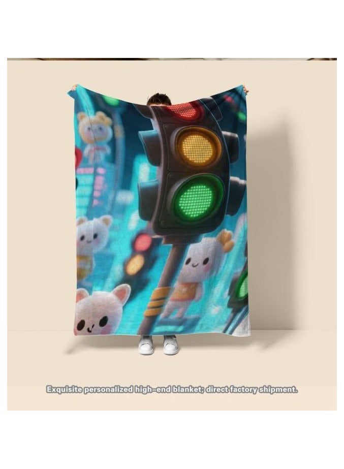general Children's or student cartoon flannel thin blanket (warm and comfortable, suitable for sleep, games) 100cm*150cm - 496 - Image 4