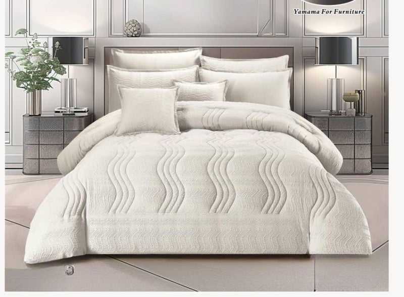 Classic | Plain striped Twin bedding set 8 pieces 250*230 cm - Image 1