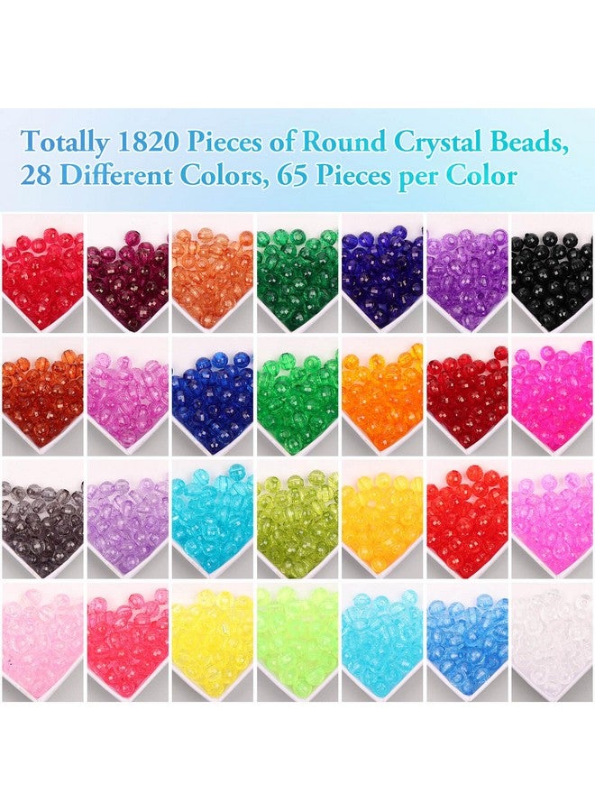 PAXCOO 1820Pcs Crystal Beads For Jewelry Making Crystal Acrylic Beads Faceted Jewelry Beads Bicone Gem Beads For Jewelry Making (6 Mm) - Image 2