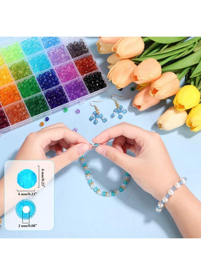 PAXCOO 1820Pcs Crystal Beads For Jewelry Making Crystal Acrylic Beads Faceted Jewelry Beads Bicone Gem Beads For Jewelry Making (6 Mm) - Image 3