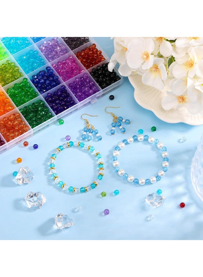 PAXCOO 1820Pcs Crystal Beads For Jewelry Making Crystal Acrylic Beads Faceted Jewelry Beads Bicone Gem Beads For Jewelry Making (6 Mm) - Image 5