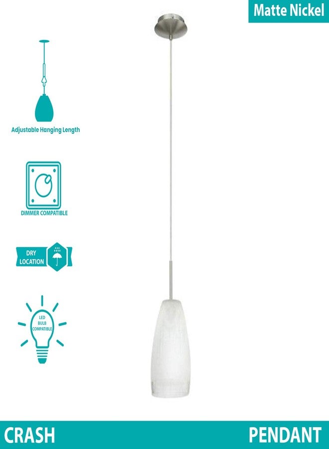 EGLO 20599A Crash Ceiling Pendant, 14-Inch, Matte Nickel - Image 2