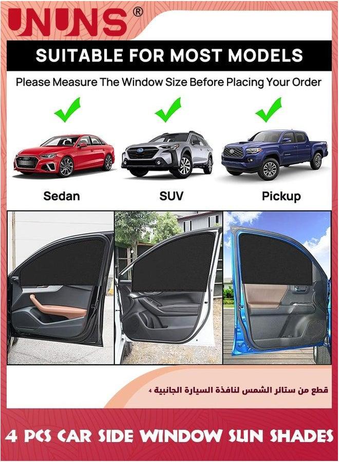 UNUNS Car Side Window Sunshades,3 Pcs Automobile Sunshades Privacy Curtains,Universal Blinds,Blackout Curtains,100% Block Light For Breastfeeding,Taking A Nap,Camping,Changing Clothes  - Image 3