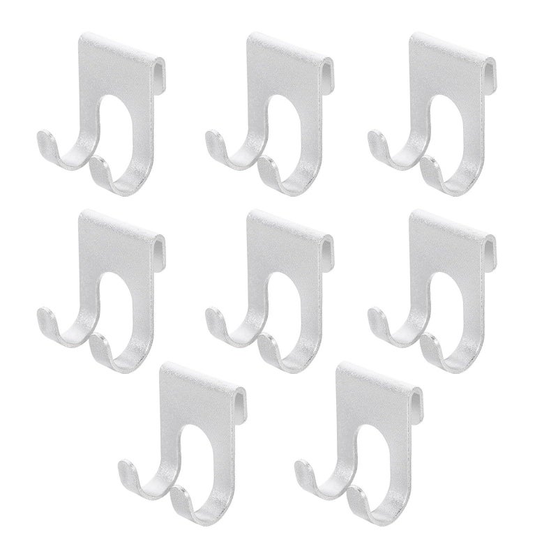 8Pcs Aluminum Wall Hooks Heavy Duty Punch Free Towel Robe Holder Rustproof Bathroom Kitchen - Image 2