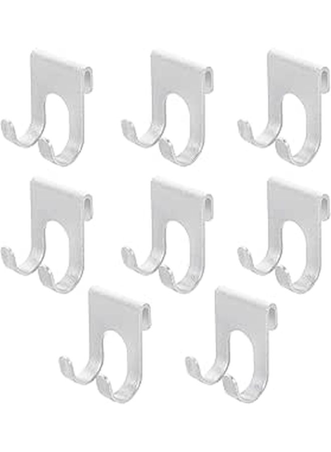 8Pcs Aluminum Wall Hooks Heavy Duty Punch Free Towel Robe Holder Rustproof Bathroom Kitchen - Image 1