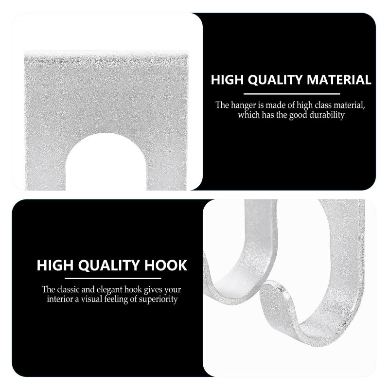 8Pcs Aluminum Wall Hooks Heavy Duty Punch Free Towel Robe Holder Rustproof Bathroom Kitchen - Image 4