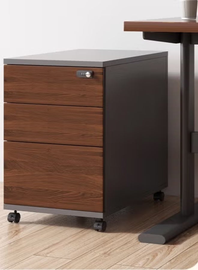 زي سي إم - هابي خزانة تخزين متنقلة منزلية، خزانة ملفات مع قفل، خشبية، بني ورمادي، 48*40*56 - Image 1