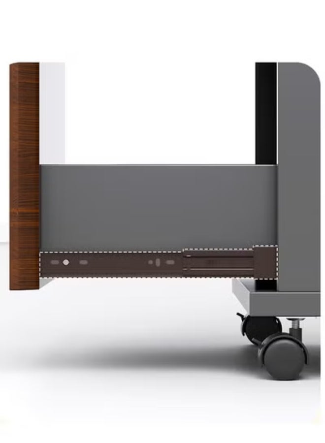 زي سي إم - هابي خزانة تخزين متنقلة منزلية، خزانة ملفات مع قفل، خشبية، بني ورمادي، 48*40*56 - Image 5