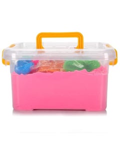 BJM Cutiecute 2000 Grams Magical Play Sand Toy Set with Accessories- Modeling Clay, Never Dries, Build Sandcastles (Pink)  - Image 1