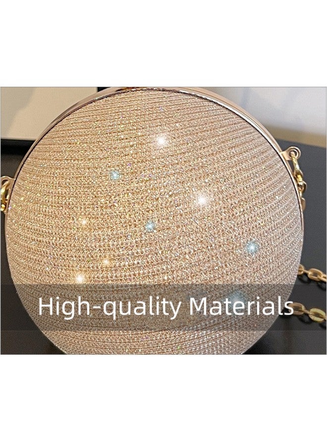 WAOKN Women's Ball Clutch Bag, Ladies Rhinestone Banquet Bag Tote Bag Handbag, Fashion Chain Shoulder Bag Carrying Bag Sling Bag Side Bag for Party Dinner Wedding (Gold)  - Image 3