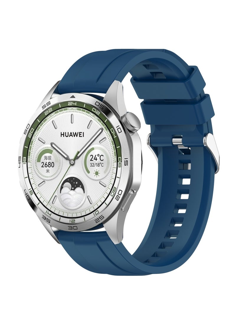 22MM Straps Compatible with Huawei Watch GT5(46MM)/GT4(46MM)/GT3(46MM)/GT3 Pro(46MM)/GT2(46MM)/GT2e(46MM)/GT/GT Runner,Huawei Watch 4/4 Pro/3/3 Pro,Honor Watch 4 Pro/GS3/Magic Watch 2,Soft Silicone Band for Men, Women,Blue - Image 1