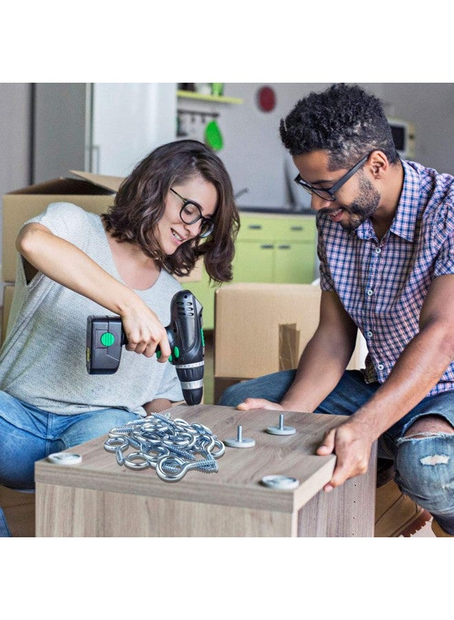 ووب مجموعة من 50 قطعة من براغي العين من Wobe مقاس 1-5/8 بوصة، خطافات براغي على شكل عين، خطافات تعليق ذاتية اللولبة، حلقة مسمار العين (الطول الكلي 1-5/8 بوصة | البعد الداخلي للعين 1/2 بوصة) مطلية بالزنك - Image 5