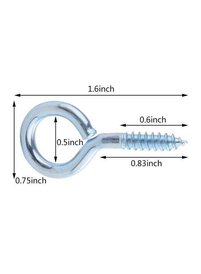 ووب مجموعة من 50 قطعة من براغي العين من Wobe مقاس 1-5/8 بوصة، خطافات براغي على شكل عين، خطافات تعليق ذاتية اللولبة، حلقة مسمار العين (الطول الكلي 1-5/8 بوصة | البعد الداخلي للعين 1/2 بوصة) مطلية بالزنك - Image 2