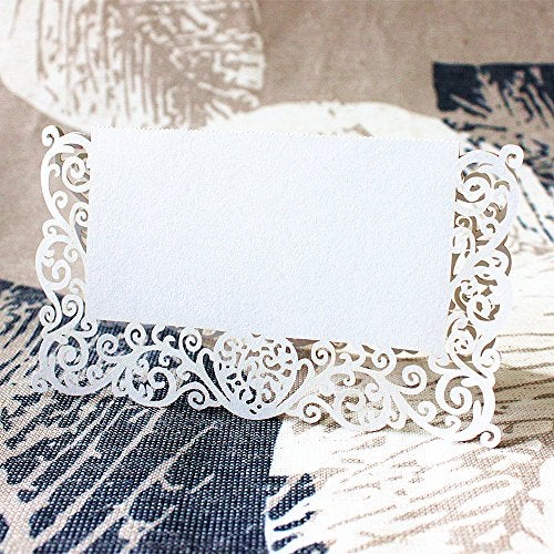 JANOU Place Card Table Name Card Paper Seat Numbers Cards for Wedding Birthday Party Decoration Pack 50pcs - Image 4