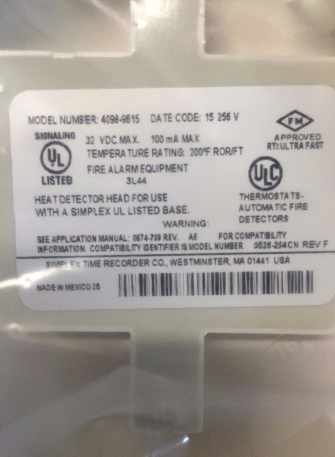 Simplex 4098-9615 - Rate of Rise Fixed Temperature Heat Detector - Image 2
