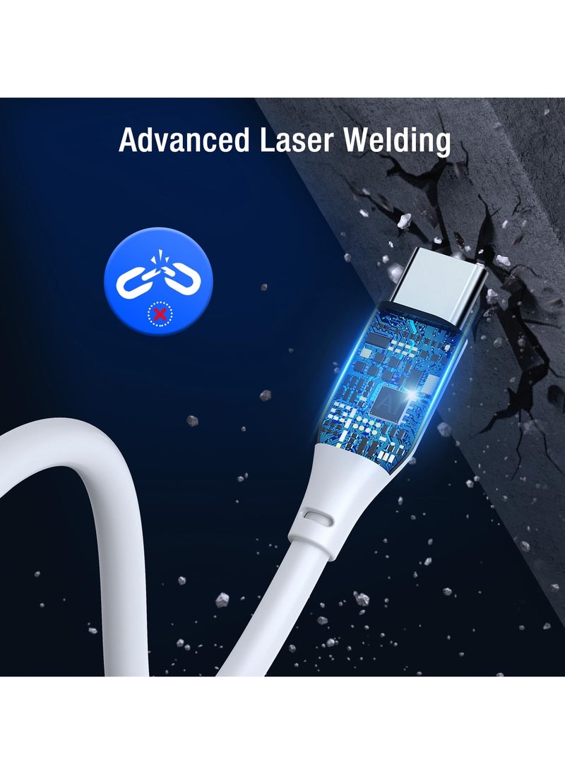 erorex - 5A/65W Super Charger TYPE C cable, Fast charging Super Vooc cable Compatible with Huawei P30/P20, Realme XT, Realme XT 730G, Realme X2, Realme C12, Realme 6 Pro, Realme 7/7 Pro - WHITE, 1M - Image 1
