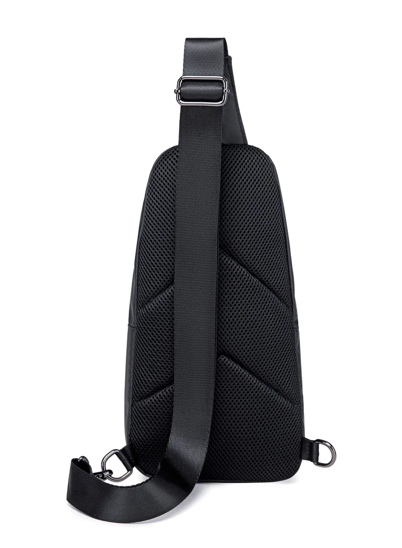 ARCTIC HUNTER Durable Water Resistant Side Bag for Men and Women Small Shoulder bag with Built in Earphone Jack for Outdoor Travel Business and Daily Use XB13006 Black