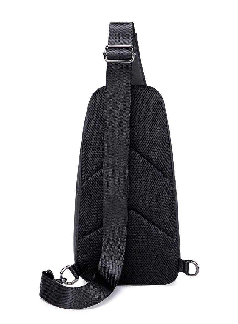 ARCTIC HUNTER Durable Water Resistant Side Bag for Men and Women Small Shoulder bag with Built in Earphone Jack for Outdoor Travel Business and Daily Use XB13006 Black - Image 3