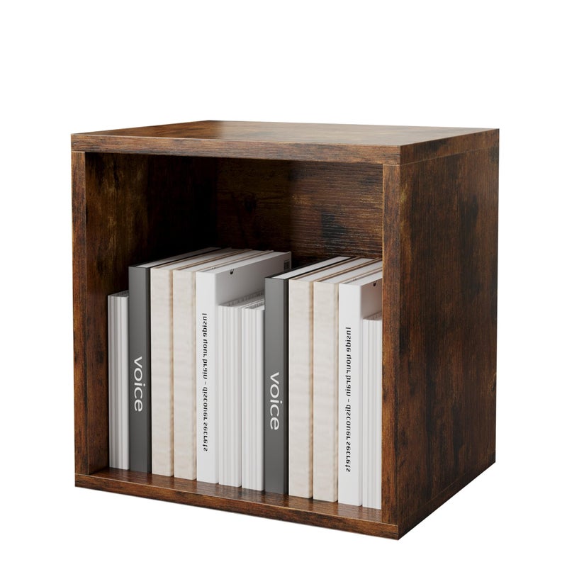 FUSUNBAO Magic DIY Cube Storage Organizer Stackable Cubes for Home Books Clothes Toy-Modular Cubby Storage System-Office Cubical-Bookcase Closet (Antique Brown, General Cube) - Image 1