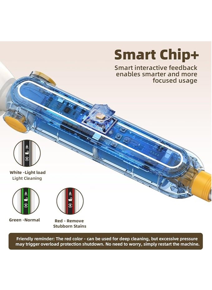 عام فرشاة استحمام كهربائية صامتة بدون سلك، مع 8 رؤوس قابلة للتبديل، مقبض قابل للتعديل، فرشاة تنظيف كهربائية بسرعتين، مناسبة لبلاط الحمام. - Image 3