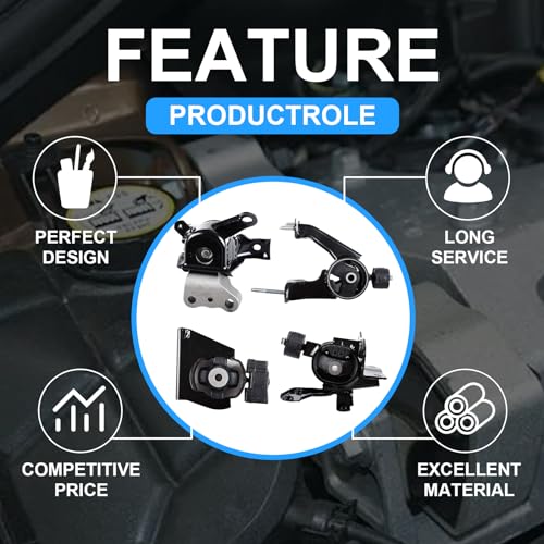 DOFOCH Engine Motor and Trans Mount Kits Compatible with 2009-2018 Toyota Corolla 1.8L, for 2009-2013 Toyota Matrix 1.8L, for 2009 2010 Pontiac Vibe 1.8L FWD Replace# A62015 A62023 A62027 A62022 - Image 2