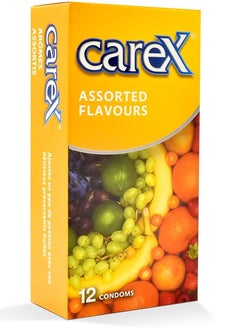 careX Carex Assorted Flavours Condoms | Delicious Fruity Sensation | 12 Count 