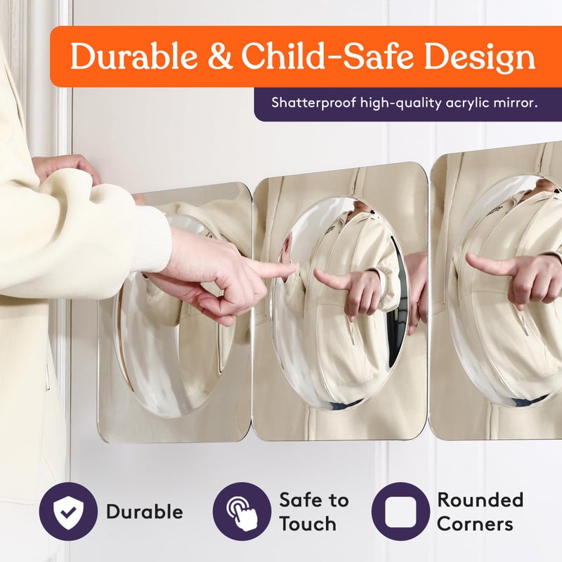 Special Supplies Sensory Bubble Wall Mirror - Interactive Acrylic Mirrors for Wall Decoration and Sensory Toys for Kids Classroom or Home -Sensory Room Decor -Visual, Tactile Stimulation (3 Pk) - Image 4
