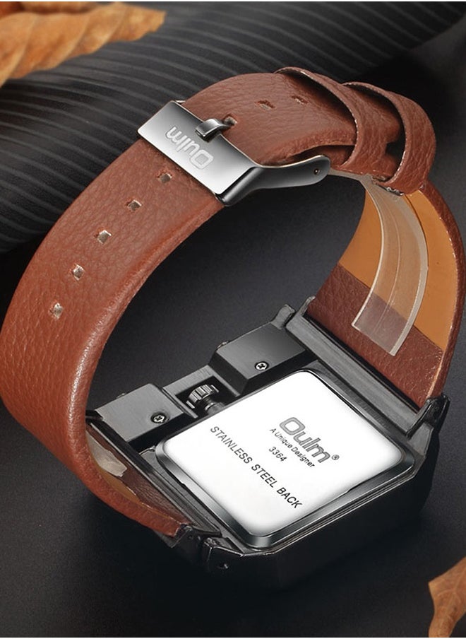 Oulm Men's Quartz Analog Leather Watch HP336401  - Image 5