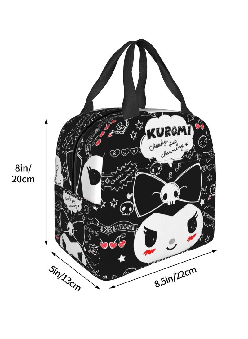 KASTWAVE kids backpack Kawaii Lunch Bag Cute Large Capacity Portable Lunch Box Insulated Tote Bag, Reusable Office Tote Bag For Men And Women - Image 2