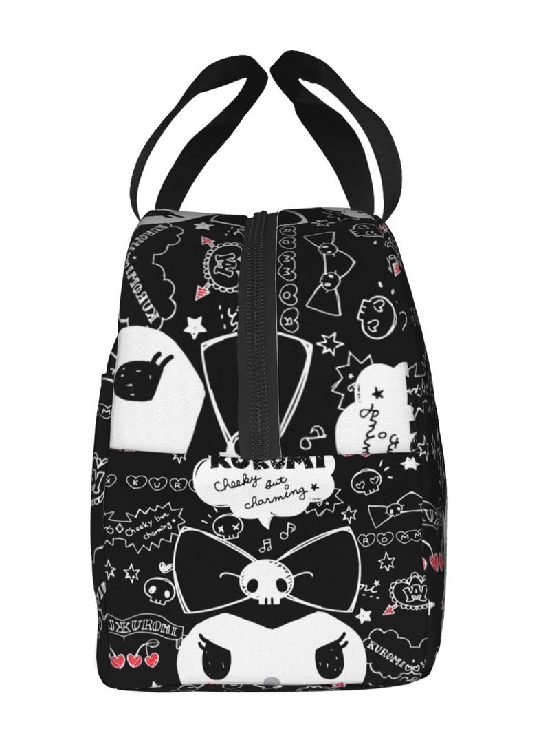 KASTWAVE kids backpack Kawaii Lunch Bag Cute Large Capacity Portable Lunch Box Insulated Tote Bag, Reusable Office Tote Bag For Men And Women - Image 5