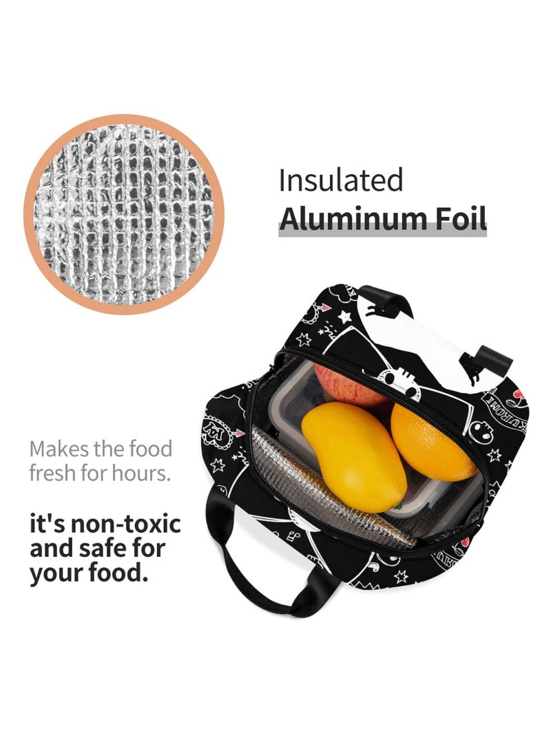 KASTWAVE kids backpack Kawaii Lunch Bag Cute Large Capacity Portable Lunch Box Insulated Tote Bag, Reusable Office Tote Bag For Men And Women - Image 4