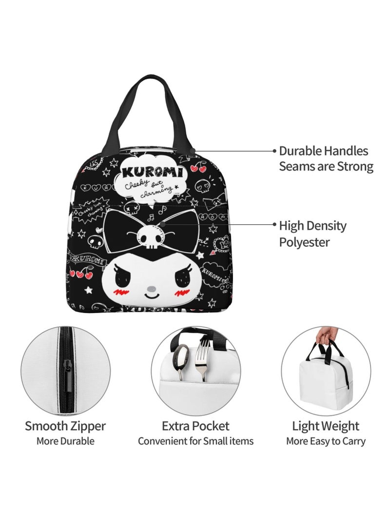 KASTWAVE kids backpack Kawaii Lunch Bag Cute Large Capacity Portable Lunch Box Insulated Tote Bag, Reusable Office Tote Bag For Men And Women - Image 3