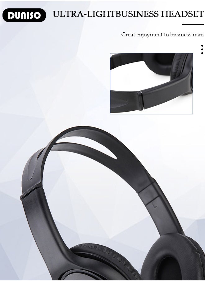 USB Headset with Mic, Computer Laptop Headphones with Noise Cancelling Microphone in-line Control for Home Office Online Class, Equipped with a type-c adapter, Adjustable In-line Control Microphone, Comfortable Wearing Design