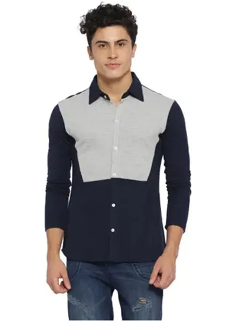 كامبوس سوترا قميص رجالي محبوك بألوان رمادي فاتح وكحلي