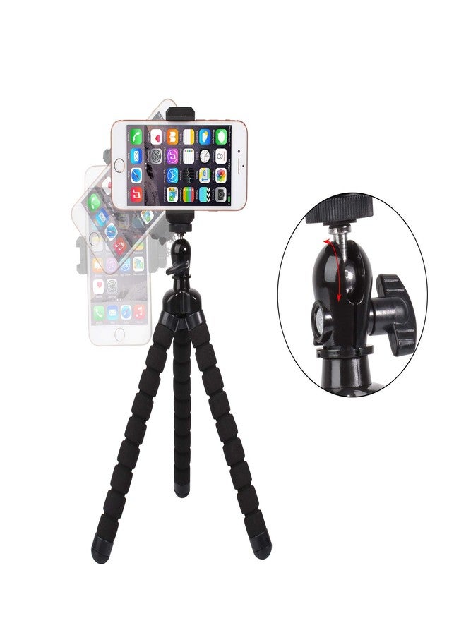 Ruittos Phone Mini Tripod, Ruittos Premium Flexible Mobile Phone Tripod Stand Compatible with iPhone Samsung Go Pro, Small Digital Camera, Black - Image 3