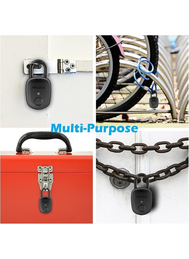 Prezlock Fingerprint Padlock with Key Backup, 2keys, Smart Padlock with Keyless Biometric, Suitable for Outdoor and Heavy Duty, IP65 Waterproof  - Image 5